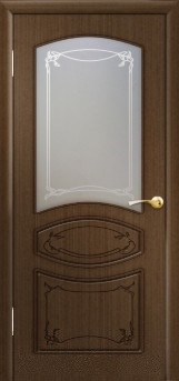 Полотно дверное Walsta Версаль-1 орех ДО 800мм стекло художественное