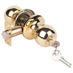 Ручка дверная защелка ЗШ-01 ключ PB золото; Marlok