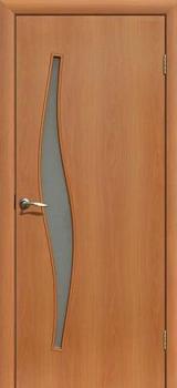Полотно дверное Fly Doors Волна миланский орех ПО 600мм стекло матовое; Сибирь Профиль