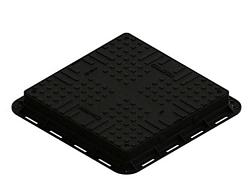 Люк легкий квадратный пластиковый черный с замком 35487-20