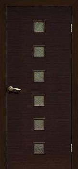 Полотно дверное Квадрат комбинированный венге багет дуб беленый ПО 800мм стекло хрусталик