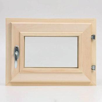 Окно-форточка для бани 30х40 см Липа прозрачный стеклопакет; С-Л, 7570087