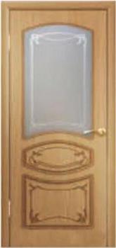 Полотно дверное Walsta Версаль-1 дуб ДО 600мм стекло художественное