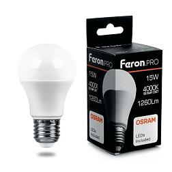 Лампа светодиодная LB-1015 15Вт 4000K 230В E27 A60; Feron.PRO, 38036