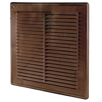 Решетка вентиляционная 150х150 мм с сеткой, коричневая ,1515Р