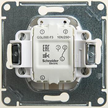 Переключатель 1-кл. с/у Glossa 10А IP20 с подсветкой перламутр Schneider Electric,GSL000663