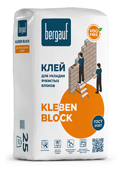 Смесь кладочная для ячеистых блоков морозостойкая Kleben Block Winter 25 кг; Bergauf (Бергауф)
