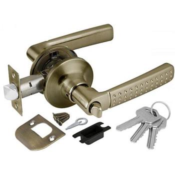 Ручка дверная защелка 6026 E ключ/фиксатор AB бронза; Punto