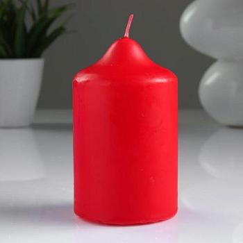 Свеча цилиндр 7х12 см красная; С-Л, 1245114