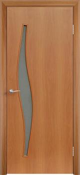 Полотно дверное Волна миланский орех ПОФ 800мм стекло с фьюзингом