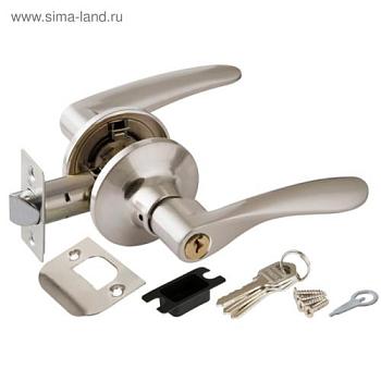 Ручка дверная защелка 6020 E ключ/фиксатор SN матовый никель; Punto