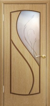 Полотно дверное Walsta Верона дуб ДО 600мм стекло художественное