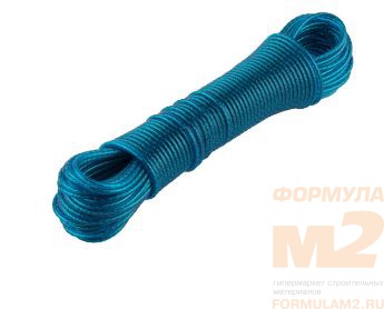 Шнур хозяйственный с полимерным покрытием 3 мм 10м синий; 136611
