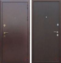 Дверь металлическая Стандарт 860х2050мм R 1,0 мм антик медь/венге теплая