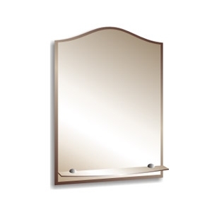 Зеркало для ванной комнаты прямоугольно-фигурное настенное 490х670 мм с полкой Сириус-люкс