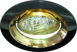 Светильник точечный 2009DL MR16 G5,3 50Вт черный металлик/золото неповоротный; Feron, 17828