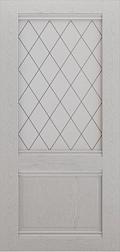 Полотно дверное Леском Венеция ясень серый ДО 800мм матовое с витражом