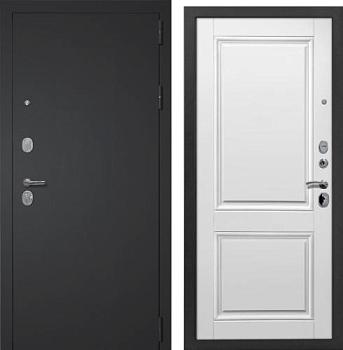 Дверь металлическая Бункер Модерн 960х2050мм R 1,2 мм букле черный муар/софт белый