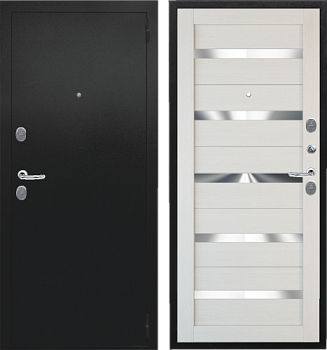 Дверь металлическая Сталкер Т-5 860х2050мм R 1,2 мм черный муар с блесками/лиственница