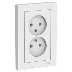 Розетка электрическая Atlas Design с/у 2-ая белая б/з; Schneider Electric, ATN000120