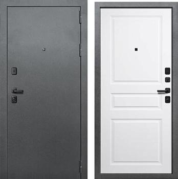 Дверь металлическая Бункер Дуэт 860х2050мм R 1,2 мм букле темный/белый