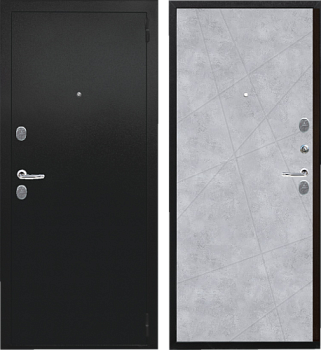 Дверь металлическая Сталкер Тоскана 960х2050мм L 1,2 мм черный муар с блесками/бетон серый