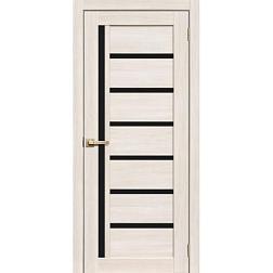 Полотно дверное Fly Doors 3D Микрофлекс L21 бьянко черное стекло 800мм; Сибирь Профиль