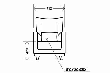 Кресло Комфорт-S Интерьерное NEWTONE 71x86x97 см yellow желтый