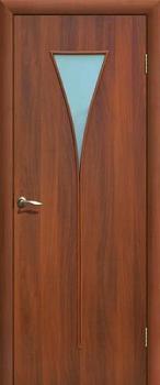 Полотно дверное Fly Doors Рюмка итальянский орех ПО 600мм стекло матовое; Сибирь Профиль
