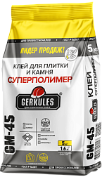Клей для кафеля суперполимер GM-45 5 кг/144; ГЕРКУЛЕС 