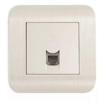 LUXAR Deco Розетка белая с/у компьютерная RJ-45 с рифленой рамкой