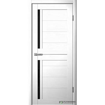 Полотно дверное Fly Doors La Stella эко-шпон 202 макиато черное стекло 600мм; Сибирь Профиль