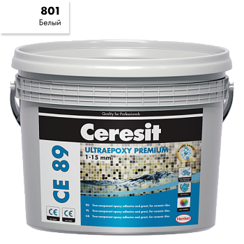 Затирка эпоксидная СЕ 89 CrystalWhite 801 2,5 кг; Ceresit (Церезит)