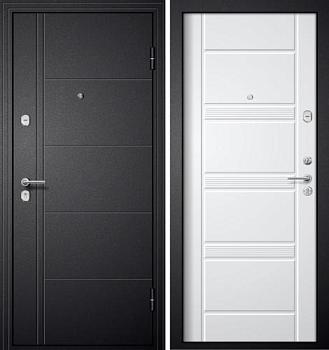 Дверь металлическая М 1 860х2050мм R черный шелк/белый