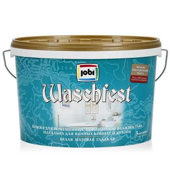 Краска в/д для ванных и кухонь JOBI WASCHFEST (5л) Декарт