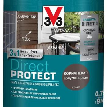 Эмаль Direct Protect V33 коричневая, 0.75 л; V33
