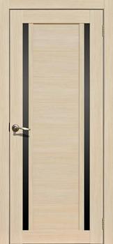 Полотно дверное Fly Doors La Stella эко-шпон 203 ясень латте черное стекло 700мм; Сибирь Профиль
