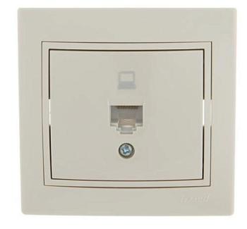 Lezard Mira Розетка комп. 1-м СП RJ-45 крем/крем. 701-0303-139