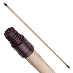 Черенок для щетки деревянный 130 см с резьбой и пластик наконечник; Акор, 190-600