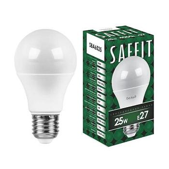 Лампа светодиодная SBA6525 25Вт 4000K 230В E27 A65; SAFFIT, 55088