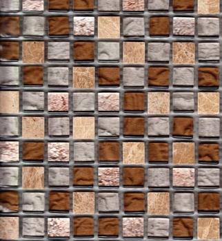 Мозаика стеклянная CREATIVE коричн-бронз микс 30,5х30,5см (чип 15х15х6мм)