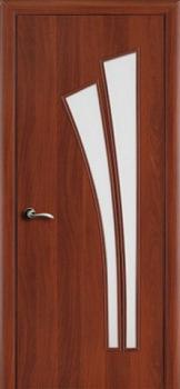 Полотно дверное Лагуна итальянский орех ПОФ 800мм стекло с фьюзингом