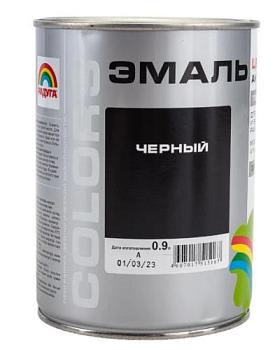 Эмаль акриловая COLORS ВДАК 220 черный, 0,9 л; РАДУГА
