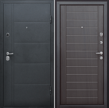 Дверь металлическая Эверест 860х2050мм R 1,2мм серый графит-венге; Форпост