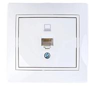Lezard Mira Розетка комп. 1-м СП RJ-45 бел/бел. 701-0202-139