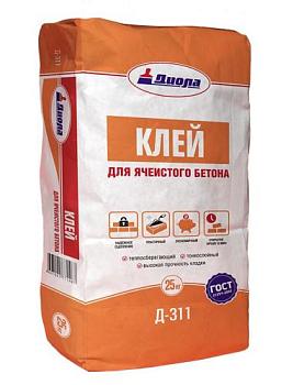 Клей для ячеистого бетона Д-311 25 кг; ДИОЛА