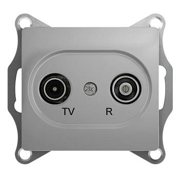 Розетка TV-R 2-м с/у Glossa прох. 4DB алюм. Schneider Electric, GSL000395