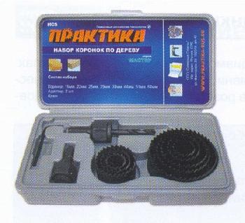 Коронка пильная по дереву d 32-54 мм 35 мм 4 шт; ПРАКТИКА, 773-255
