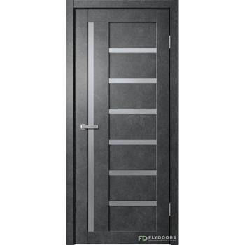 Полотно дверное Fly Doors BARN В4 ПВХ бетон темный ПО 700мм матовое стекло; Сибирь Профиль