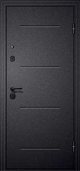 Дверь металлическая М 4 860х2050мм L черный шелк/зеркало/белый ясень